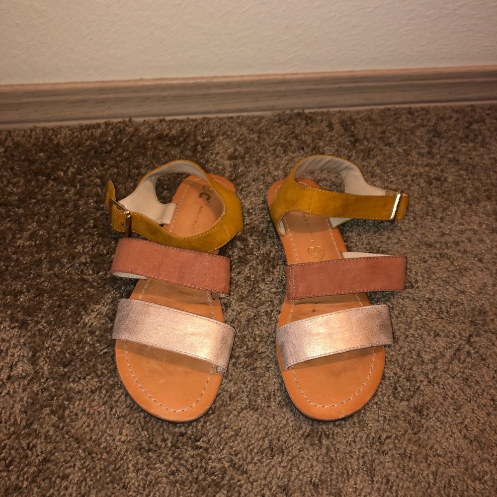 Colorful rainbow strapped sandals